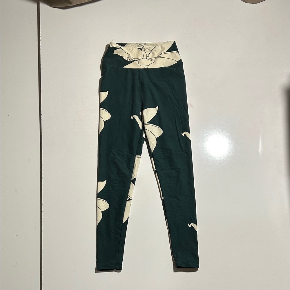 Kids Green Floral Leggings